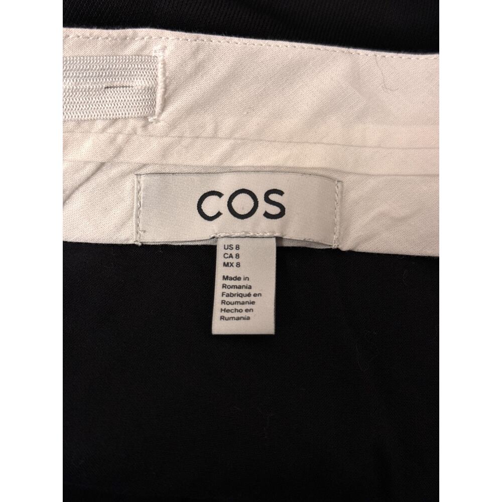 COS Pants 8 Womens Black Linen Wide Straight High Rise Trouser - Picture 6 of 8